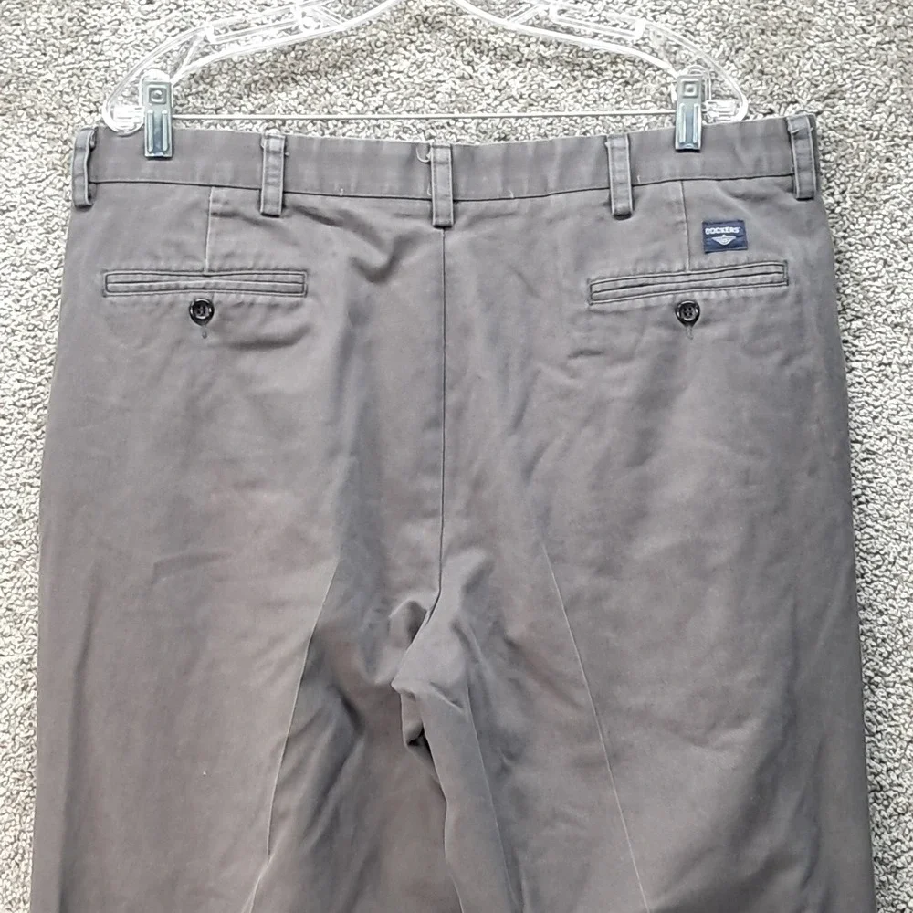 Dockers Mens 40x29 Vintage Individual Fit Pleated Cotton Pants Gray
